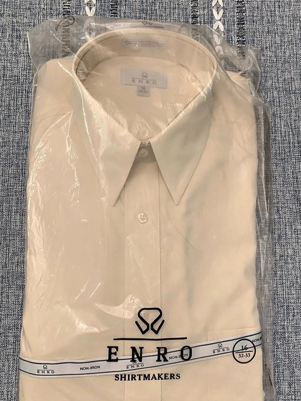 ENRO Non-Iron Long Sleeve Dress Shirt Men's White Size 16 (32-33)
